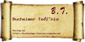 Bucheimer Teónia névjegykártya
